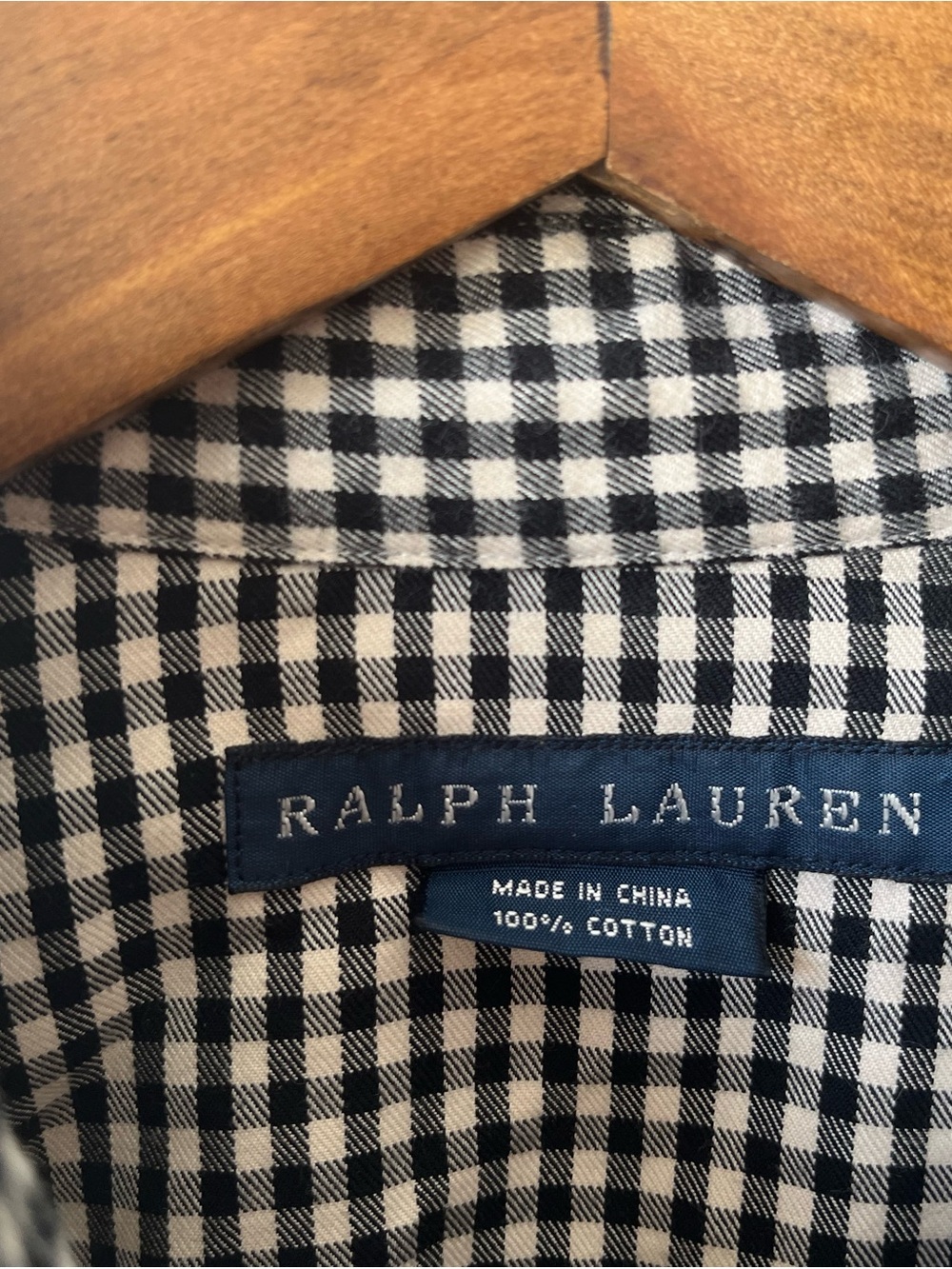 Ralph Lauren Black and White Gingham Button-Down Shirt - Picture 4 of 6